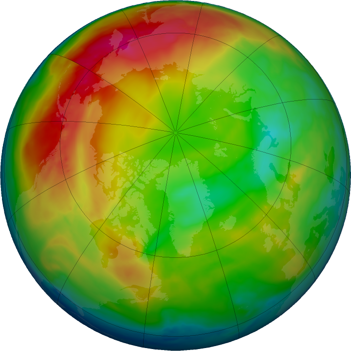 Arctic ozone map for 05 January 2024